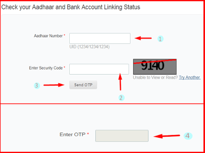 Enter Aadhaar number, Captcha code and otp