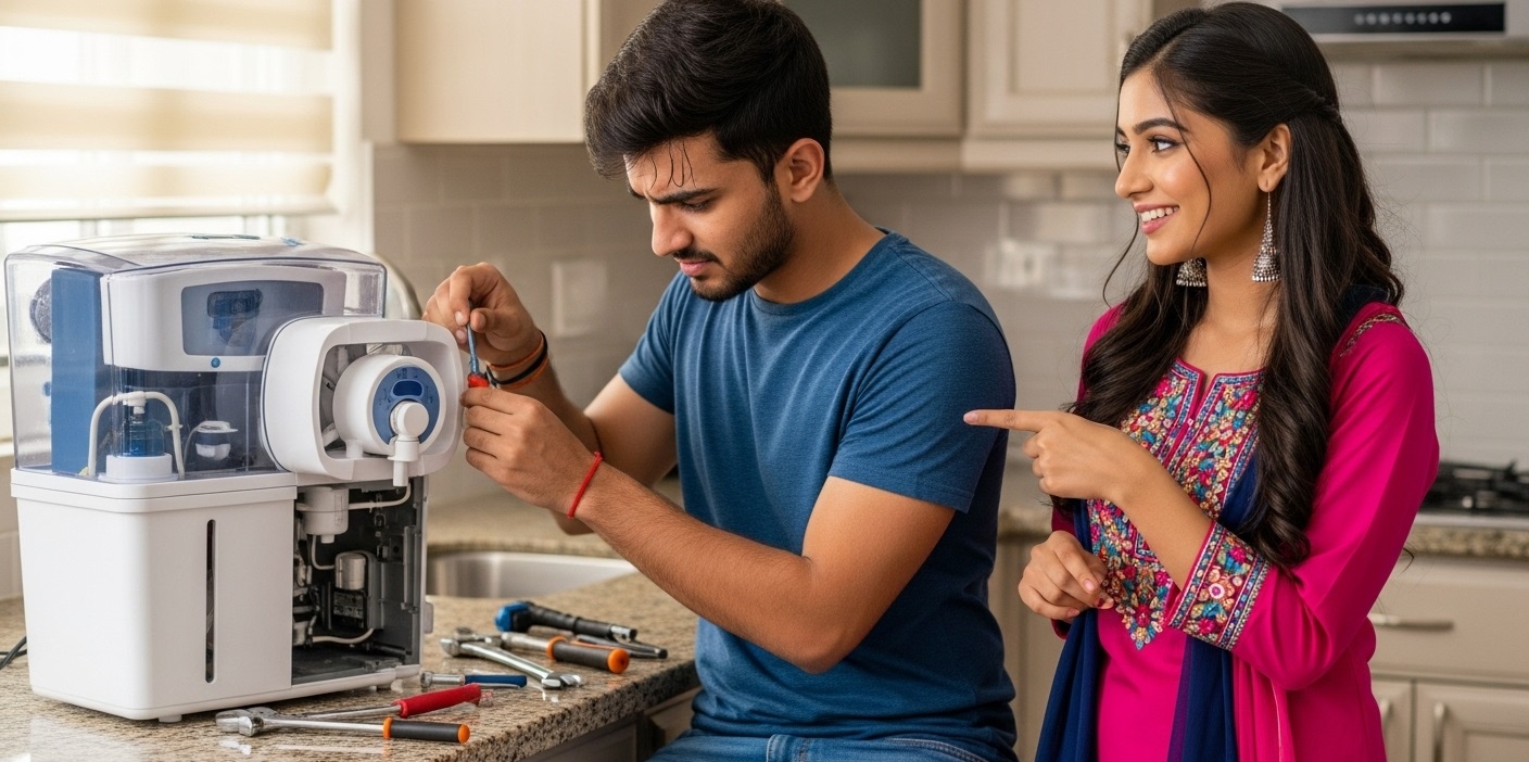 Water purifier repair replacement pump membrane UV lamp Nagpur Djs Aqua